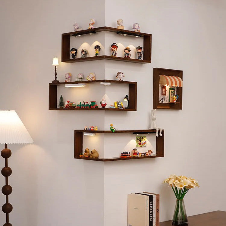 Zevuno Corner Shelf Wall 90 Degree Corner Bookshelf