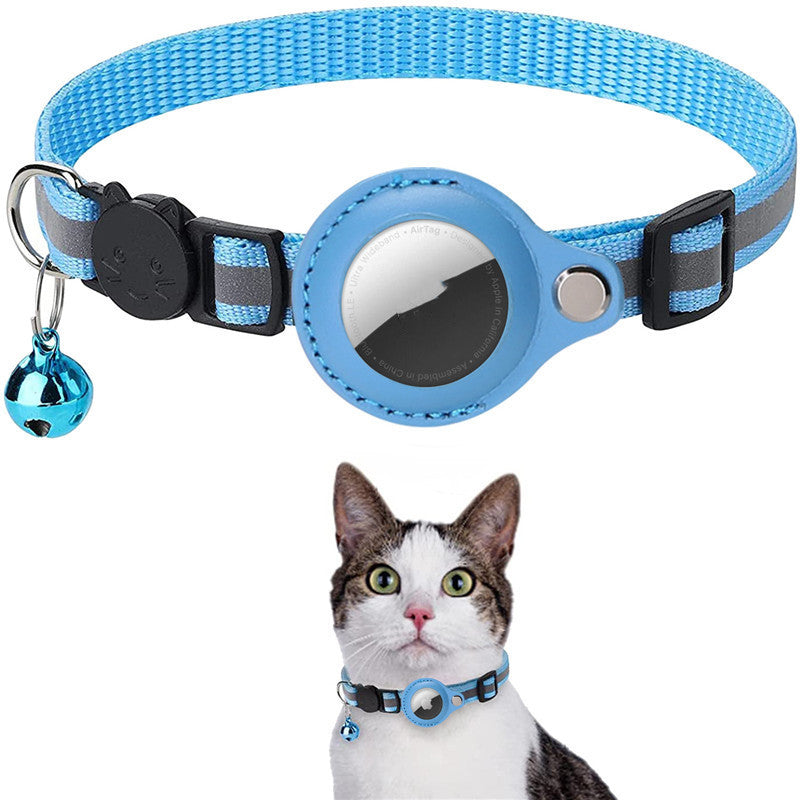 Zevuno Reflective Collar Waterproof Holder Case For Airtag Air Tag Airtags Protective Cover Cat Dog Kitten Puppy Nylon Collar