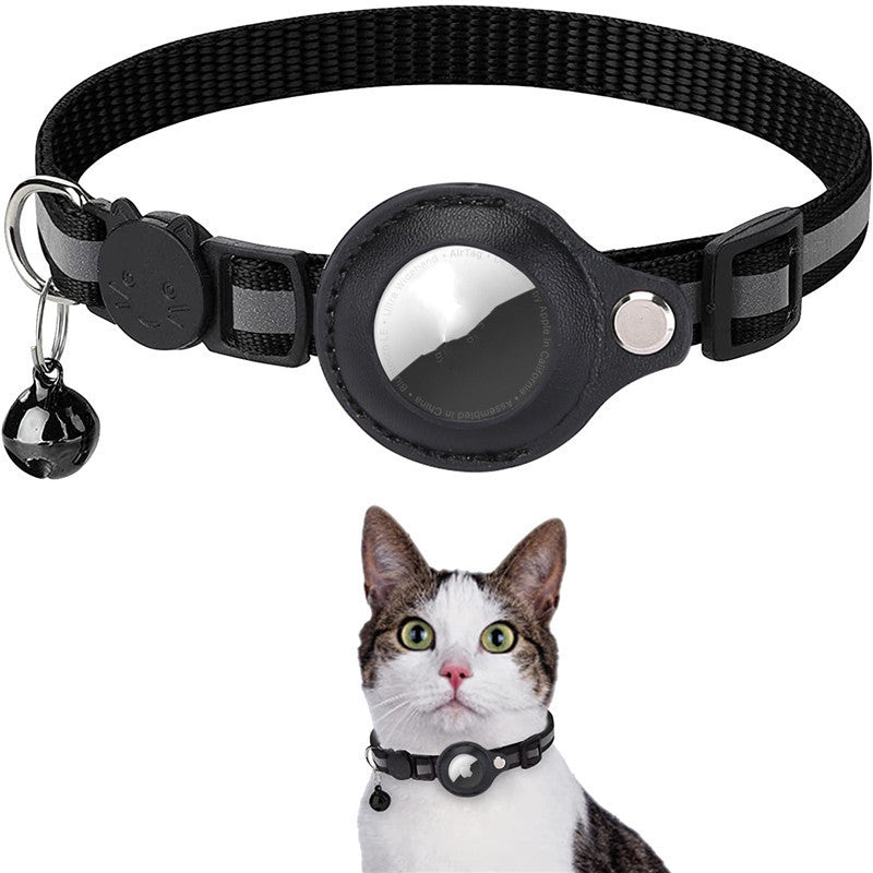 Zevuno Reflective Collar Waterproof Holder Case For Airtag Air Tag Airtags Protective Cover Cat Dog Kitten Puppy Nylon Collar