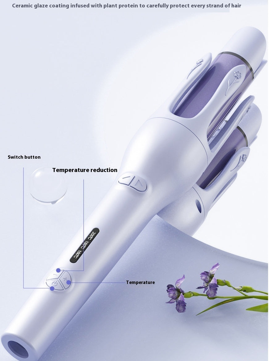 Zevuno New 2 In 1 Automatic Hair Curler Straightener Negative Ion Electric Ceramic Fast Heating Rotating Magic Curler