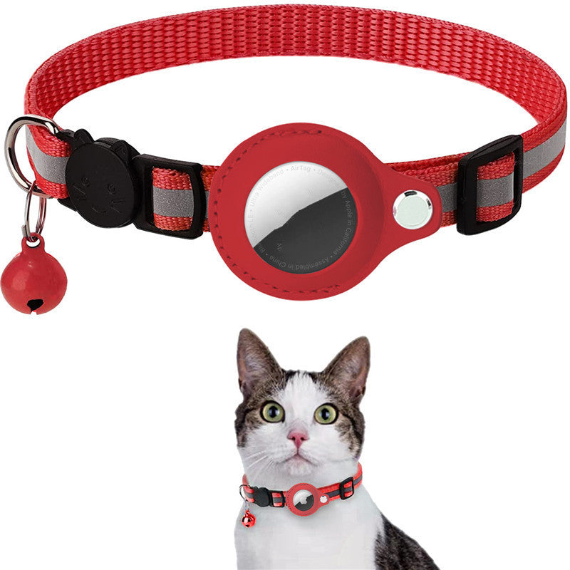 Zevuno Reflective Collar Waterproof Holder Case For Airtag Air Tag Airtags Protective Cover Cat Dog Kitten Puppy Nylon Collar