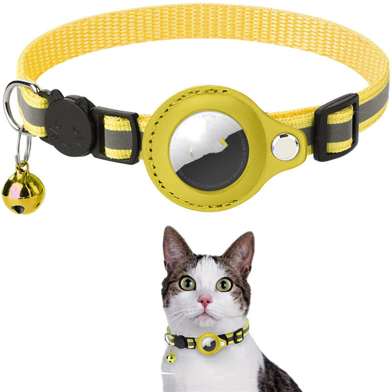 Zevuno Reflective Collar Waterproof Holder Case For Airtag Air Tag Airtags Protective Cover Cat Dog Kitten Puppy Nylon Collar