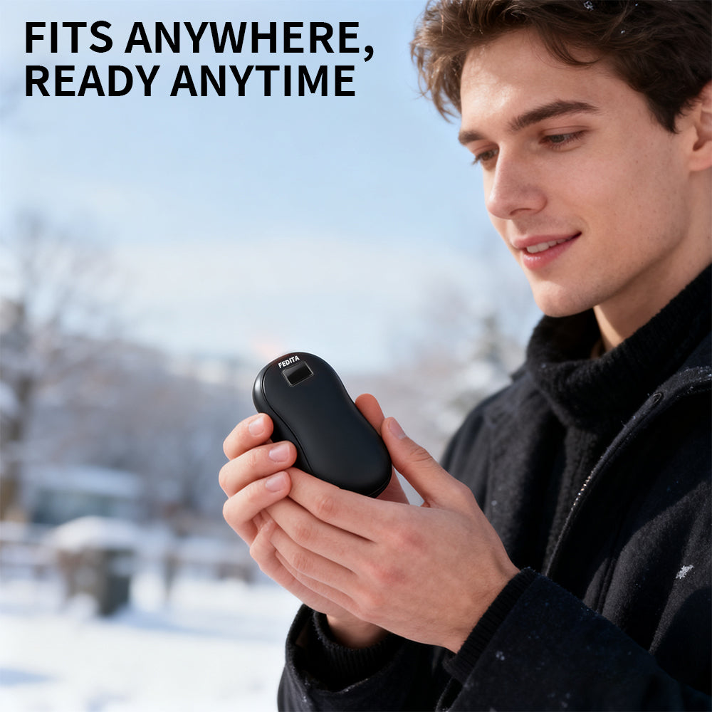 Zevuno Large Capacity Double-sided Heating Digital Display USB Charging Portable Hand Warmer