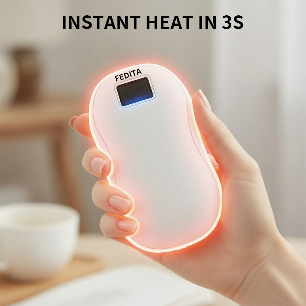 Zevuno Large Capacity Double-sided Heating Digital Display USB Charging Portable Hand Warmer