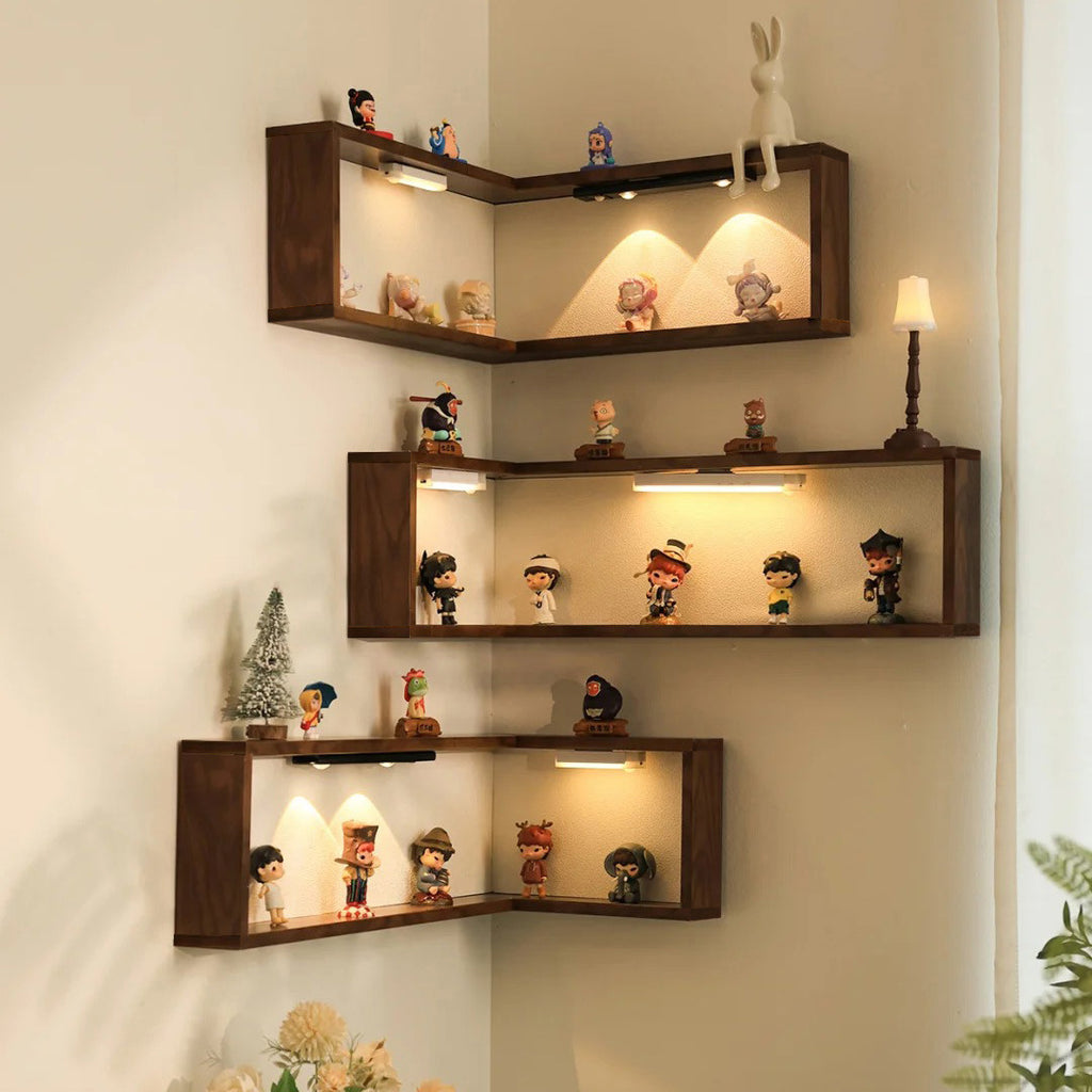 Zevuno Corner Shelf Wall 90 Degree Corner Bookshelf