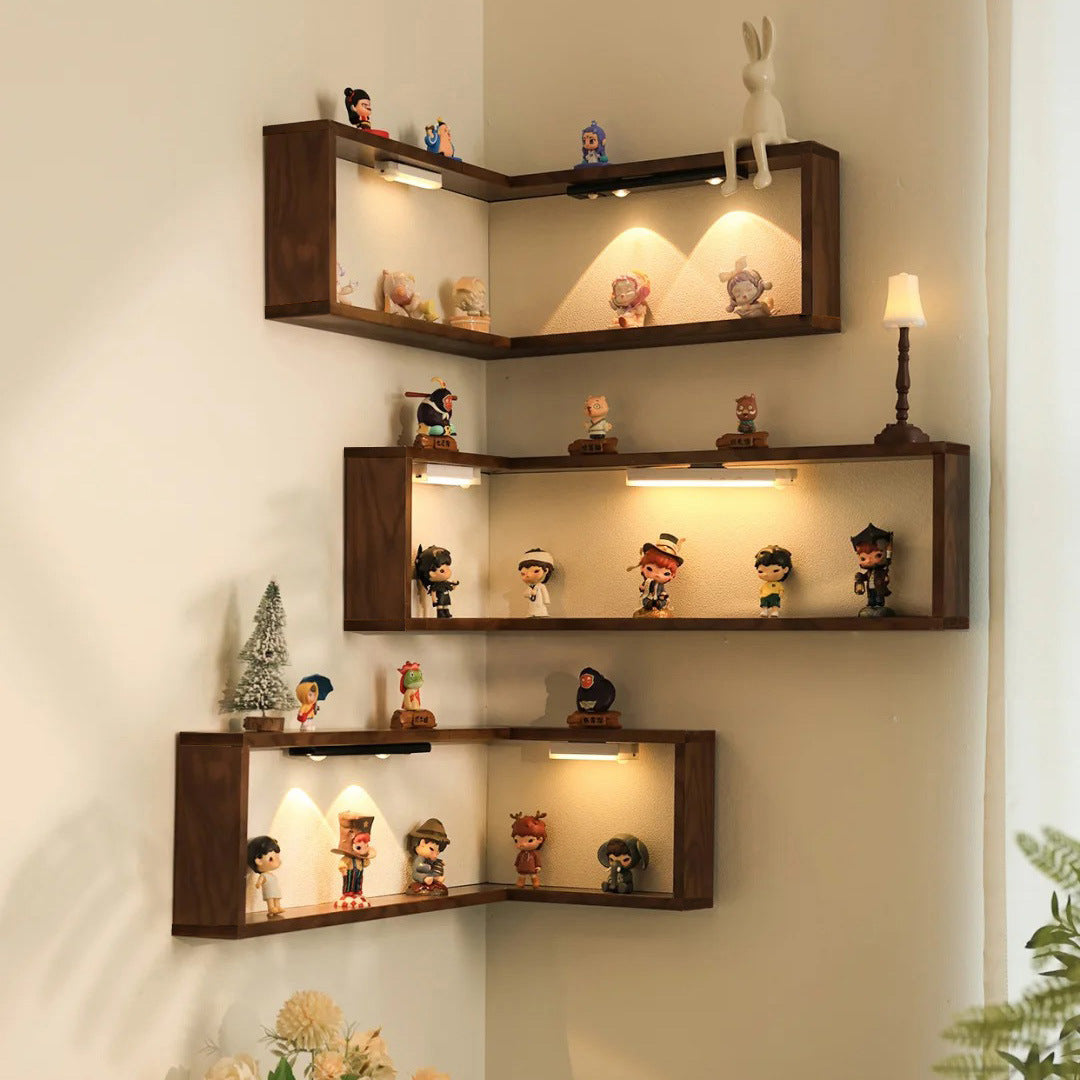 Zevuno Corner Shelf Wall 90 Degree Corner Bookshelf