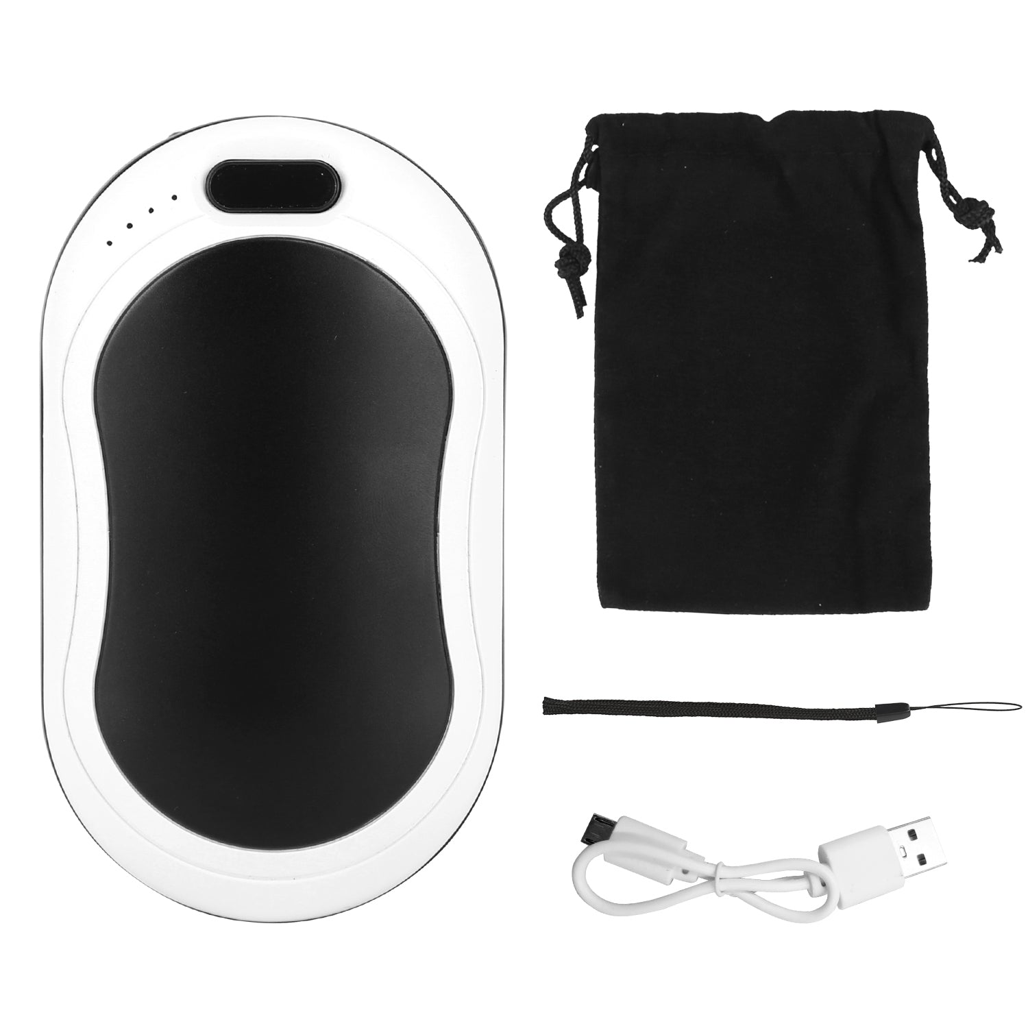 Zevuno Portable Hand Warmer Power Bank Rechargeable Pocket Warmer Double-Sided Heating With Flashlight 3 Temperature Adjustment