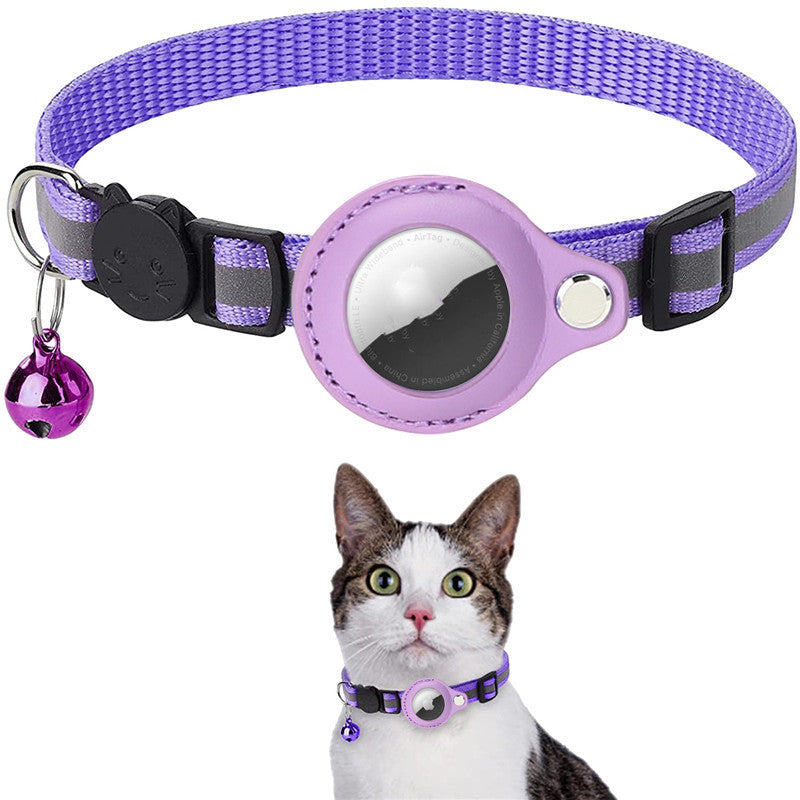 Zevuno Reflective Collar Waterproof Holder Case For Airtag Air Tag Airtags Protective Cover Cat Dog Kitten Puppy Nylon Collar